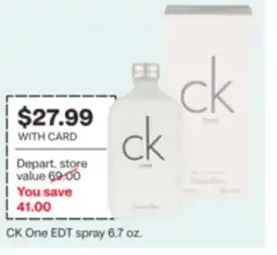 CVS CK One EDT spray 6.7 oz offer