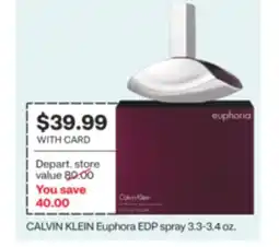 CVS CALVIN KLEIN Euphora EDP spray 3 3 oz offer