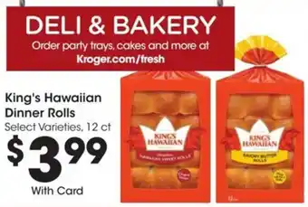 Kroger King's Hawaiian Dinner Rolls offer