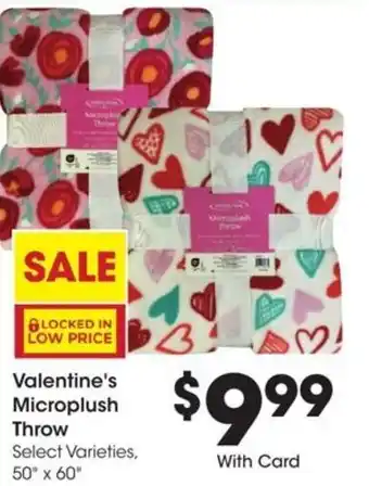 Kroger Valentine's Microplush Throw offer