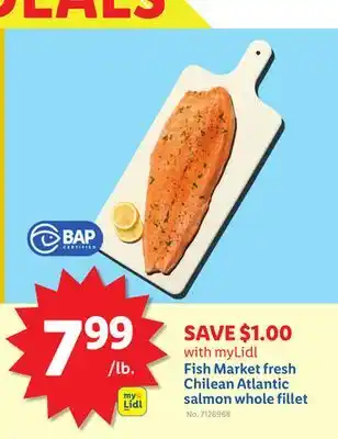 Lidl Fish Market fresh Chilean Atlantic salmon whole fillet offer