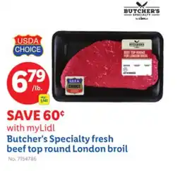 Lidl Butcher's Specialty fresh beef top round London broil offer