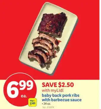 Lidl baby back pork ribs with barbecue sauce offer