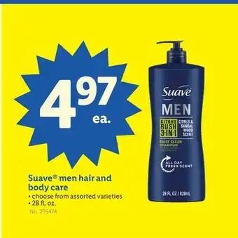 Lidl Suave men hair and body care offer