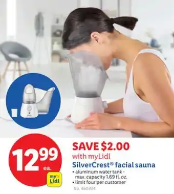 Lidl SilverCrest facial sauna offer