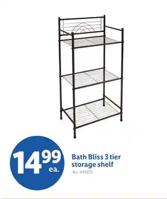 Lidl Bath Bliss 3 tier storage shelf offer