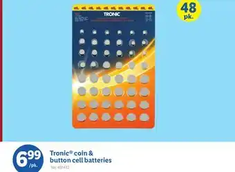 Lidl Tronic coin & button cell batteries offer