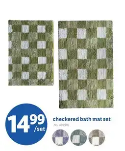 Lidl checkered bath mat set offer