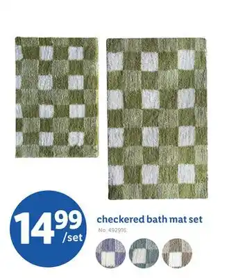 Lidl checkered bath mat set offer