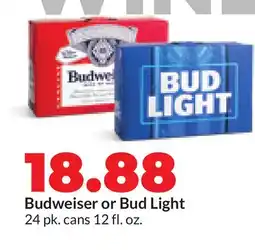 Hy-Vee Budweiser or Bud Light offer