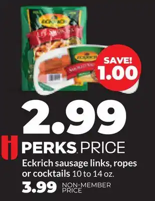 Hy-Vee Eckrich sausage links, ropes or cocktails offer