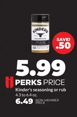 Hy-Vee Kinder's seasoning or rub offer