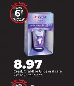 Hy-Vee Crest, Oral-B or Glide oral care offer