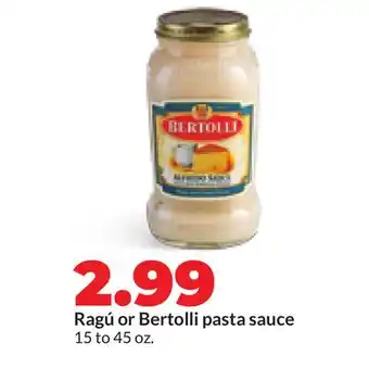 Hy-Vee Ragú or Bertolli pasta sauce offer