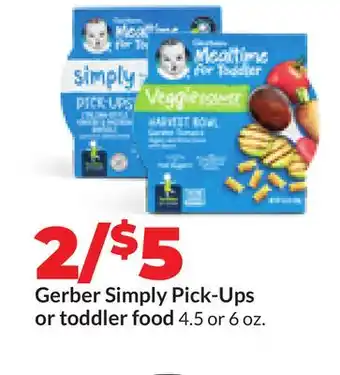 Hy-Vee Gerber Simply Pick-Ups or toddler food offer