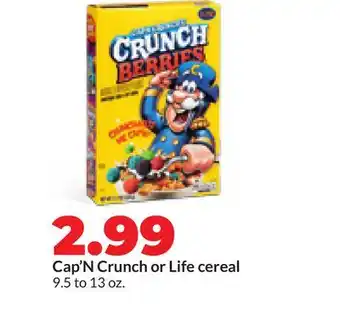 Hy-Vee Cap'N Crunch or Life cereal offer