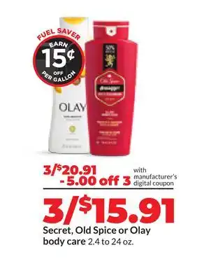 Hy-Vee Secret, Old Spice or Olay body care offer