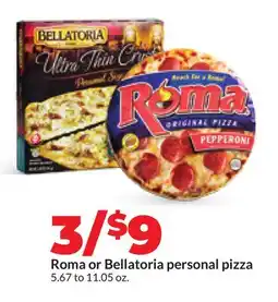 Hy-Vee Roma or Bellatoria personal pizza offer