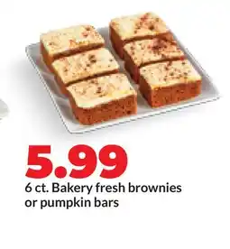 Hy-Vee 6 ct. Bakery fresh brownies or pumpkin bars offer