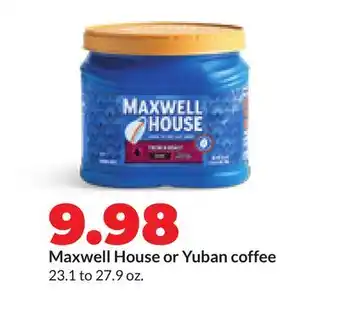 Hy-Vee Maxwell House or Yuban coffee offer