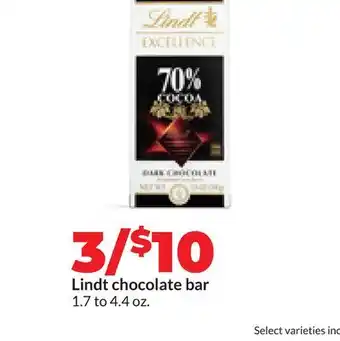 Hy-Vee Lindt chocolate bar offer