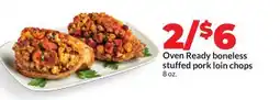 Hy-Vee Oven Ready boneless stuffed pork loin chops offer