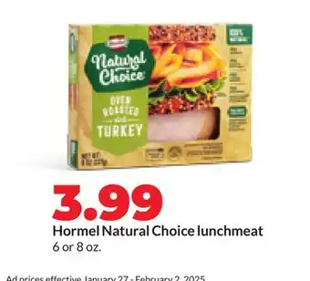 Hy-Vee Hormel Natural Choice lunchmeat offer