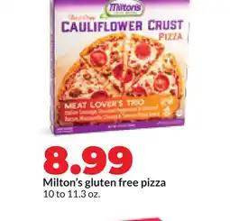 Hy-Vee Milton's gluten free pizza offer