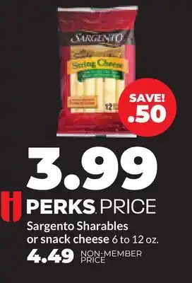 Hy-Vee Sargento Sharables or snack cheese offer