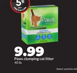 Hy-Vee Paws clumping cat litter offer