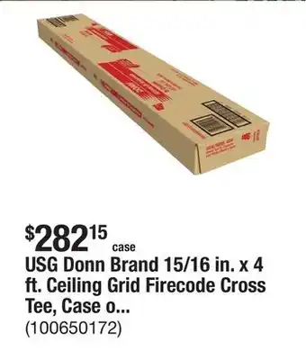 The Home Depot USG Donn Brand 15/16 in. x 4 ft. Ceiling Grid Firecode Cross Tee, Case of 60 offer