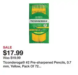Office Depot Ticonderoga #2 Pre-sharpened Pencils, 0.7 mm, Yellow, Pack Of 72 Pencils offer