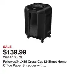 Office Depot Fellowes LX85 Cross Cut 12-Sheet Home Office Paper Shredder with SafeSense, Black offer