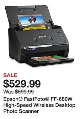 Office Depot Epson FastFoto FF-680W High-Speed Wireless Desktop Photo Scanner offer