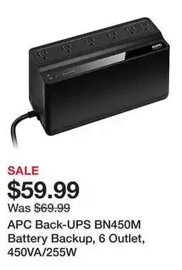 Office Depot APC Back-UPS BN450M Battery Backup, 6 Outlet, 450VA/255W offer