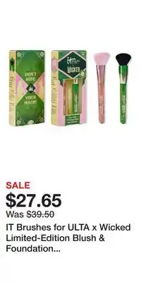 Ulta Beauty IT Brushes for ULTA x Wicked Limited-Edition Blush & Foundation Makeup Brush Set offer