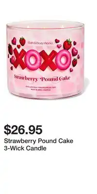 Bath & Body Works Strawberry Pound Cake 3-Wick Candle offer