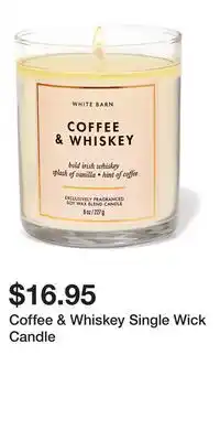 Bath & Body Works Coffee & Whiskey Single Wick Candle offer