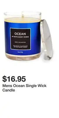 Bath & Body Works Mens Ocean Single Wick Candle offer