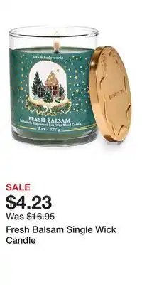 Bath & Body Works Fresh Balsam Single Wick Candle offer