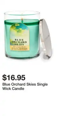 Bath & Body Works Blue Orchard Skies Single Wick Candle offer