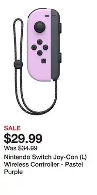 Game Stop Nintendo Switch Joy-Con (L) Wireless Controller - Pastel Purple offer