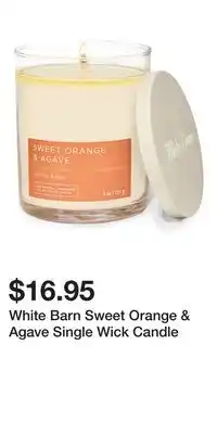 Bath & Body Works White Barn Sweet Orange & Agave Single Wick Candle offer