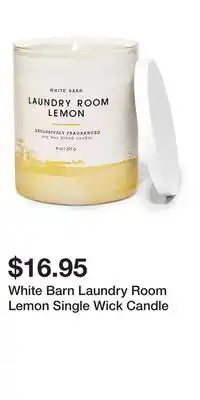 Bath & Body Works White Barn Laundry Room Lemon Single Wick Candle offer