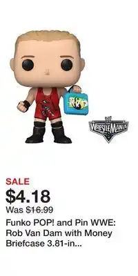 Game Stop Funko POP! and Pin WWE: Rob Van Dam with Money Briefcase 3.81-in Vinyl Figure GameStop Exclusive offer