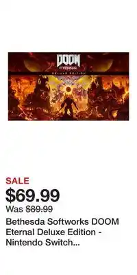 Game Stop Bethesda Softworks DOOM Eternal Deluxe Edition - Nintendo Switch Digital offer