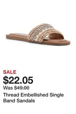 Belk Thread Embellished Single Band Sandals offer