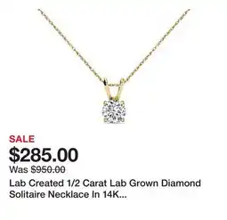 Belk Lab Created 1/2 Carat Lab Grown Diamond Solitaire Necklace In 14K White Gold, 18 Inches offer