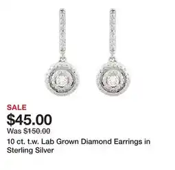 Belk 10 ct. t.w. Lab Grown Diamond Earrings in Sterling Silver offer