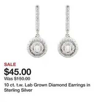 Belk 10 ct. t.w. Lab Grown Diamond Earrings in Sterling Silver offer